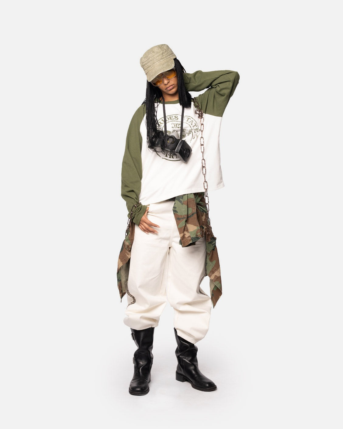 Track Denim White Leo, product view 5 on a light grey background