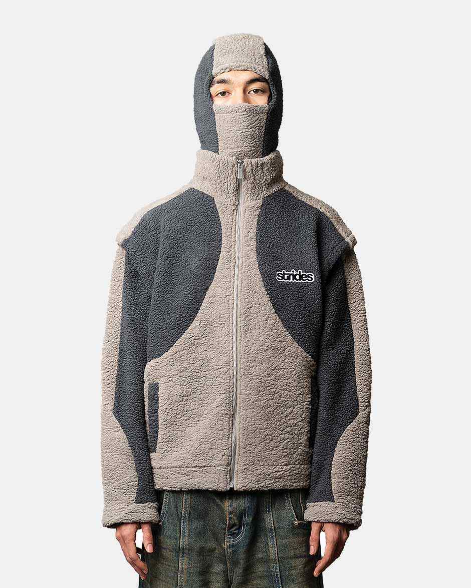 Detachable Fleece Grey, product view 3 on a light grey background