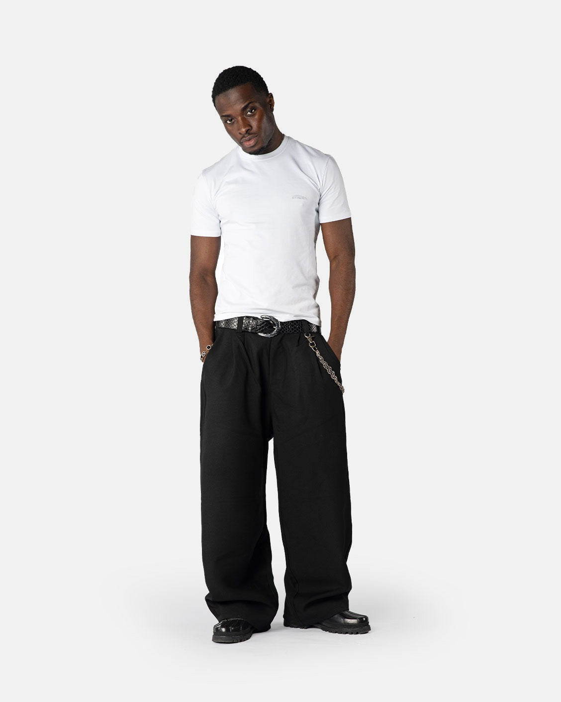 Tailored Pleat Pants Black