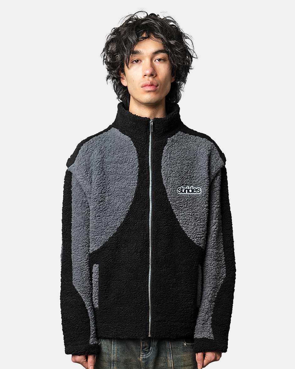Detachable Fleece Black, product view 2 on a light grey background