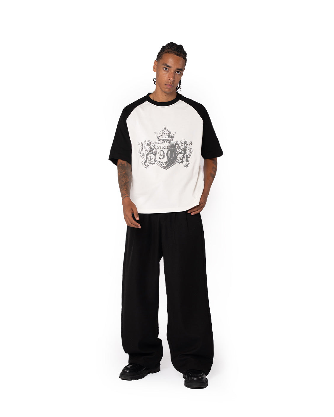 Tailored Pleat Pants Black