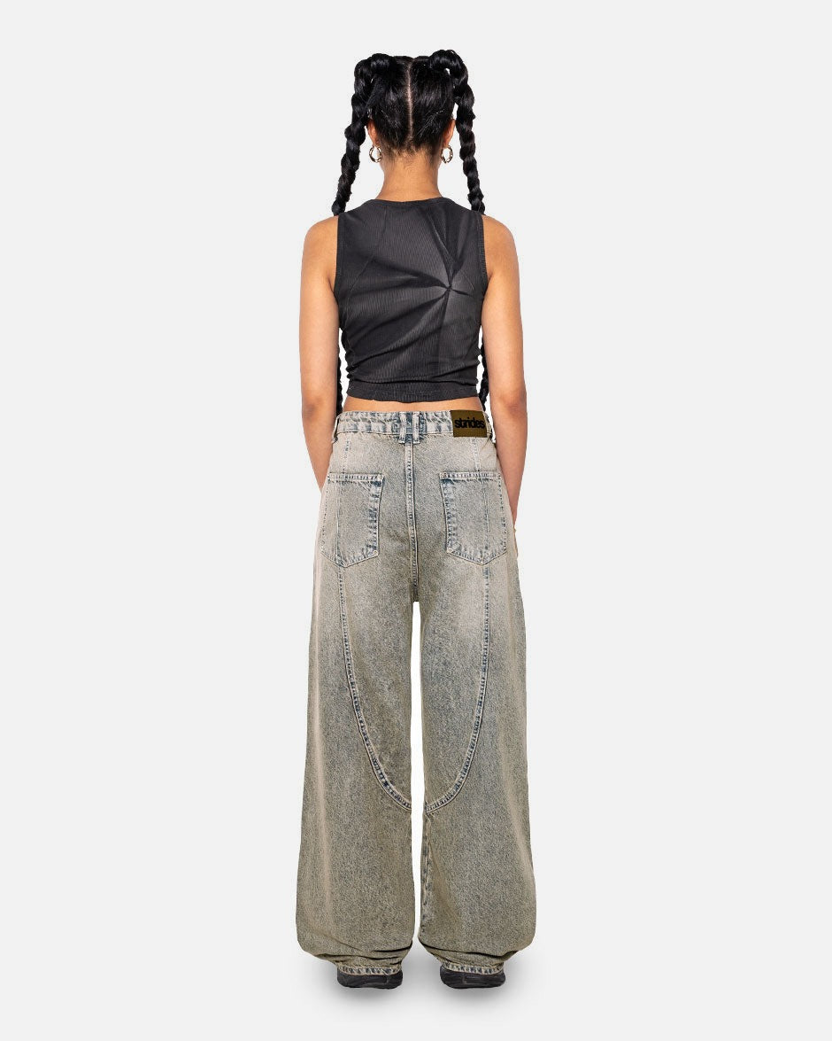 Claw Denim Light Grey Yellow, product view 2 on a light grey background