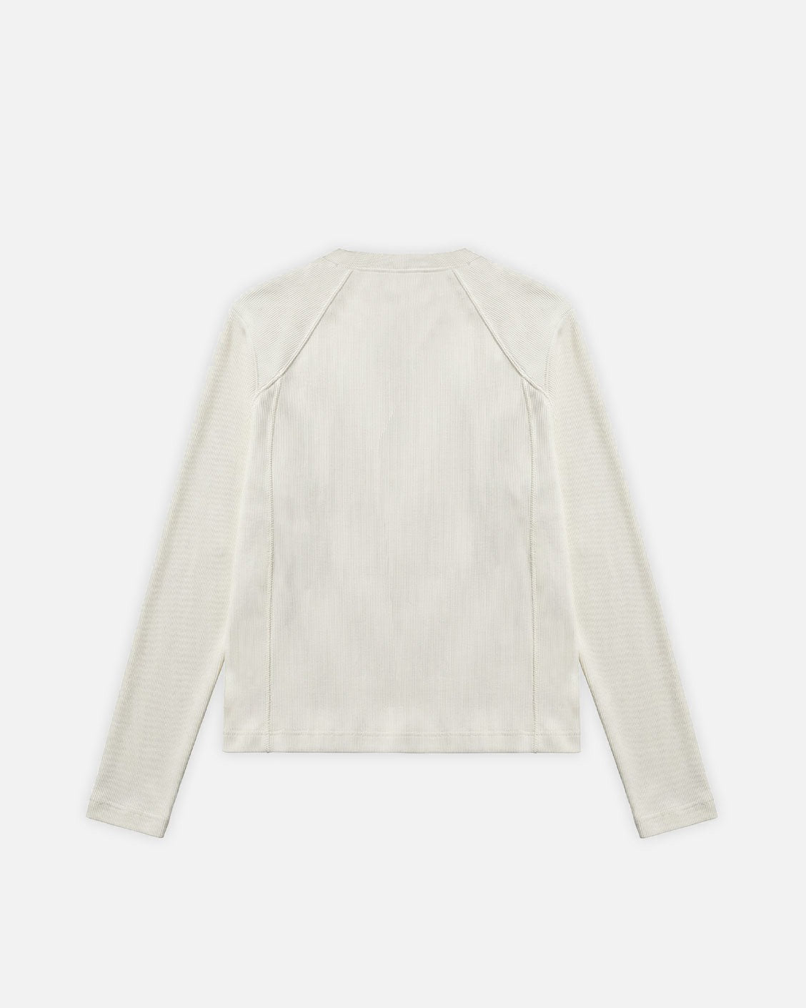Heavy Slim Rib Longsleeve Cream, product view 11 on a light grey background