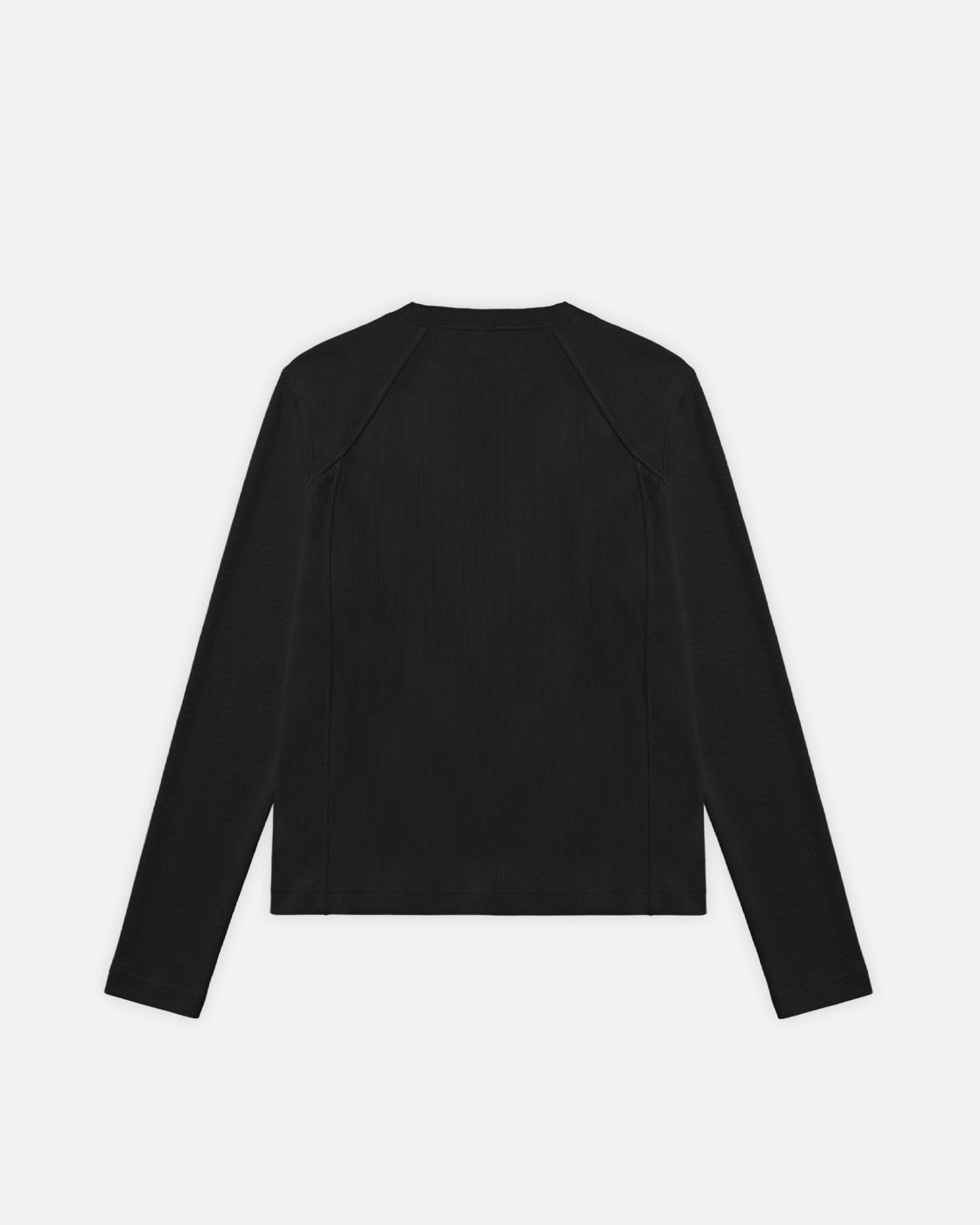 Heavy Slim Rib Longsleeve Black, product view 10 on a light grey background