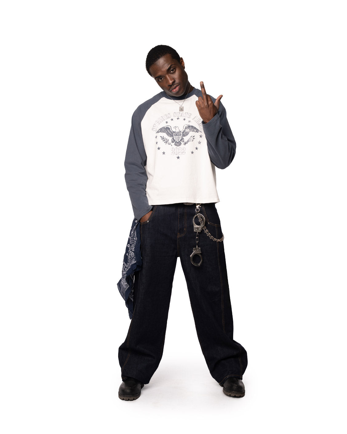 Federal Raglan Longsleeve Light Navy