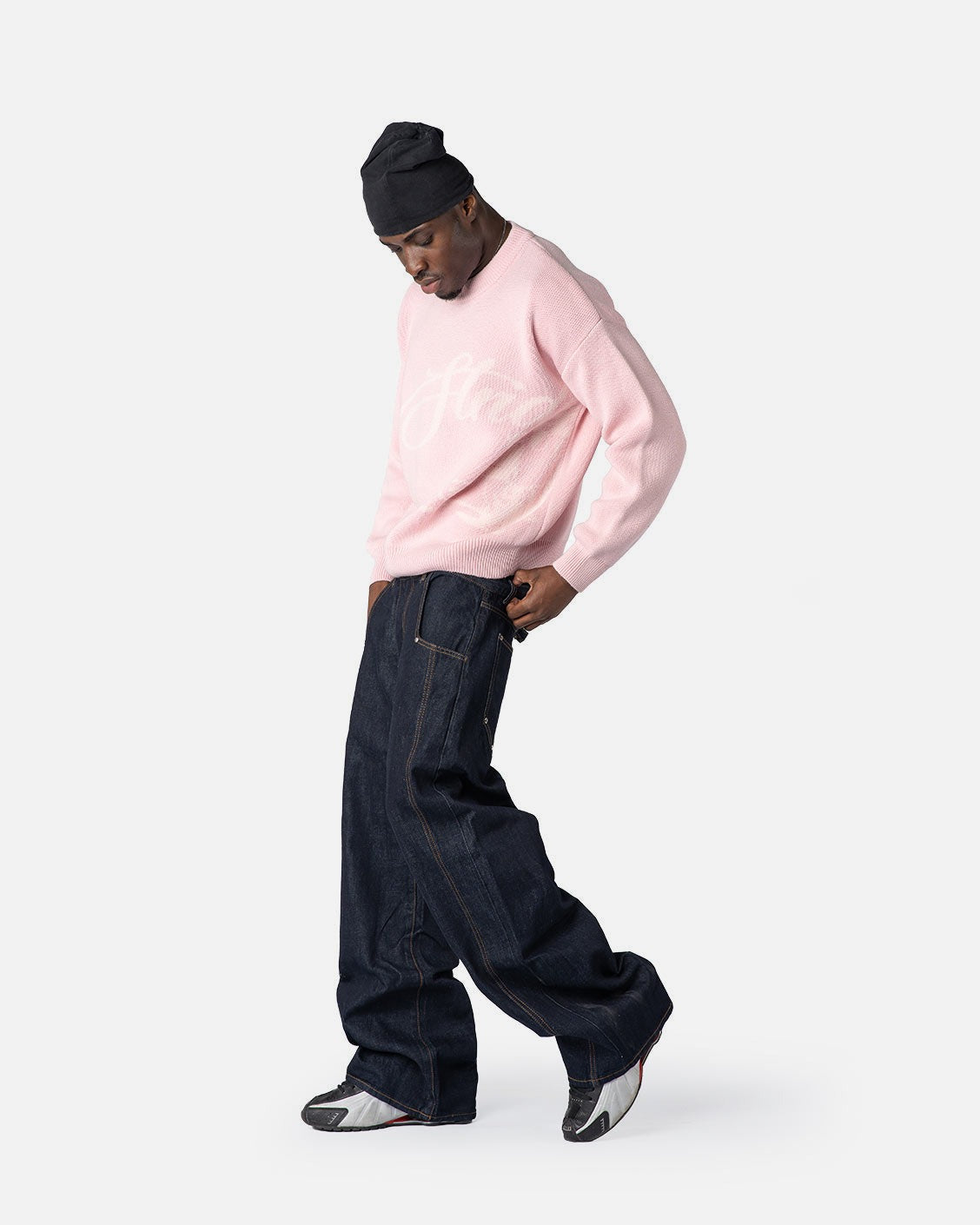 Echoes Knit Sweater Pink, product view 5 on a light grey background