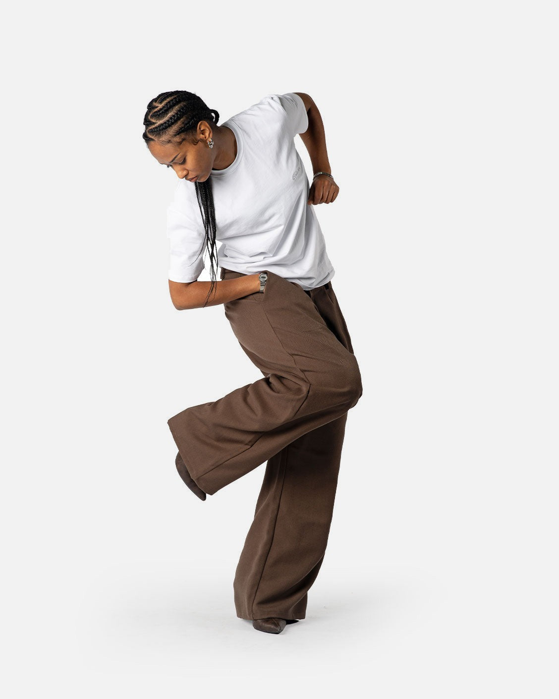 Tailored Pleat Pants Dark Brown