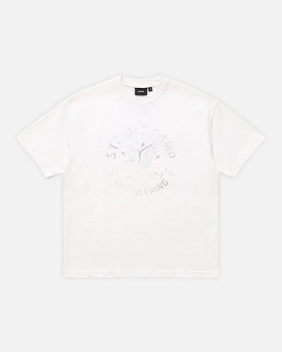 Vintage Engineering Tee, flat lay, front view on a light grey background