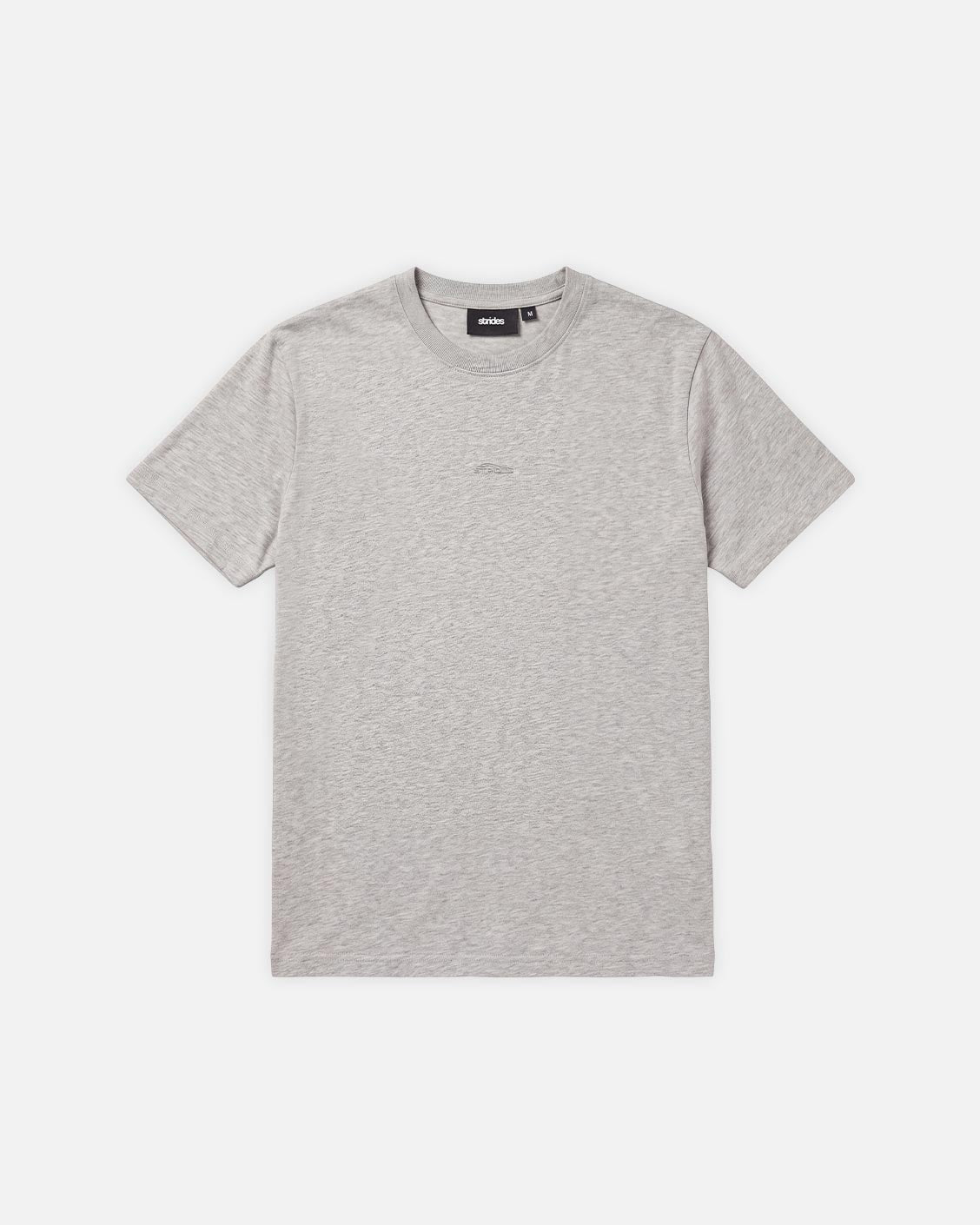 Slim Tee Grey, flat lay, front view on a light grey background