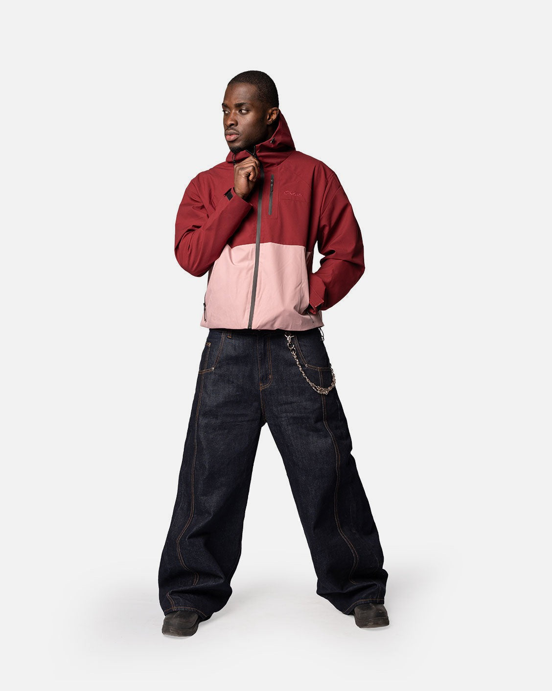 Gamma Rain Jacket Bordeaux, product view 2 on a light grey background