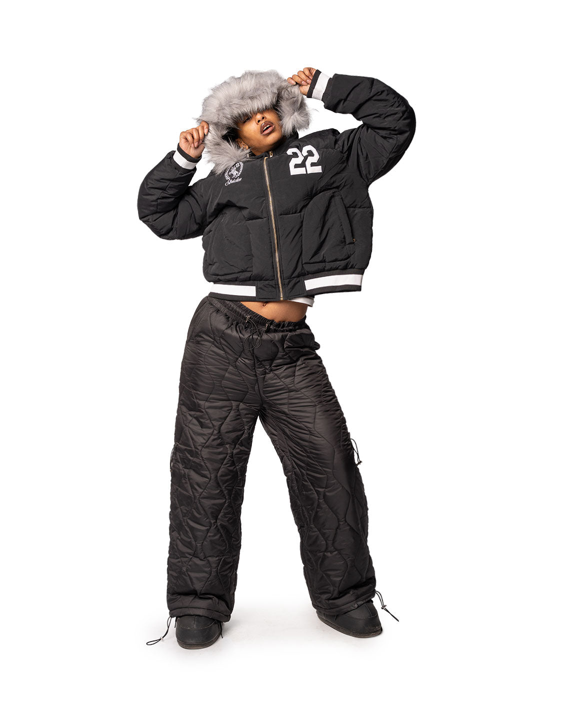 Royal Fur Puffer Black