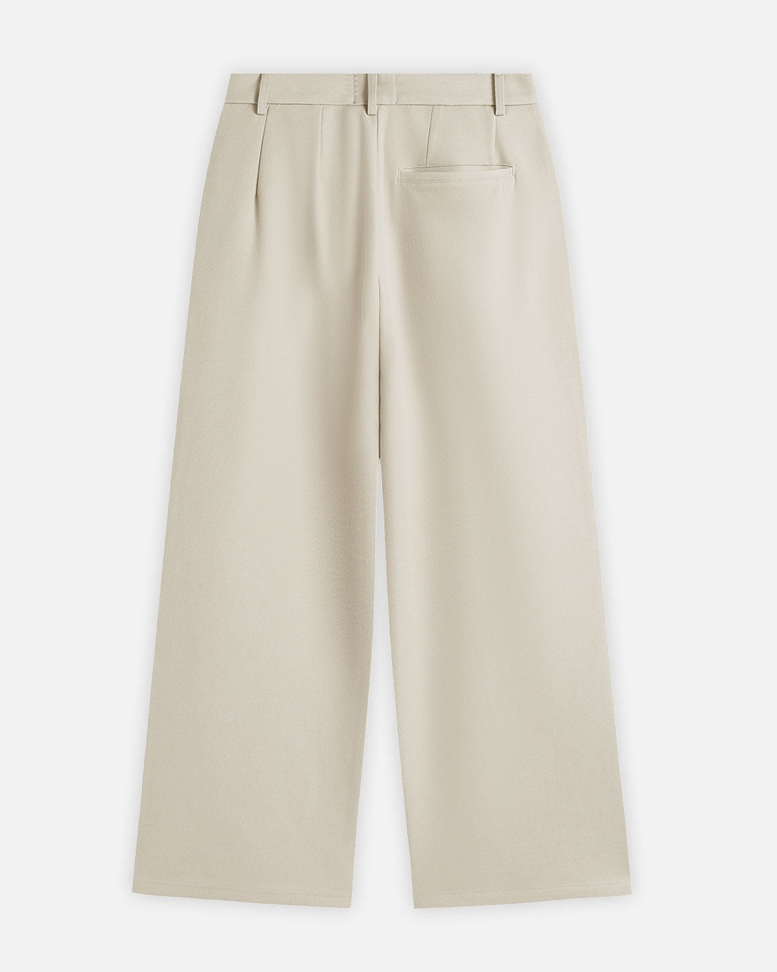 Tailored Pleat Pants Beige, worn by a model on a light grey background