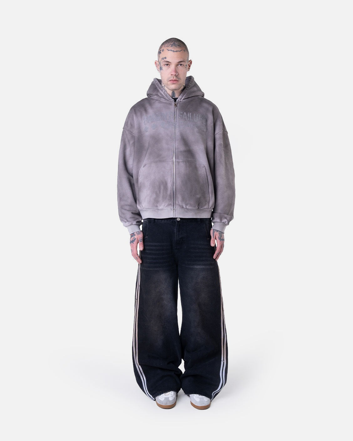 Parents Failure Zip-Hoodie Old Concrete, product view 2 on a light grey background