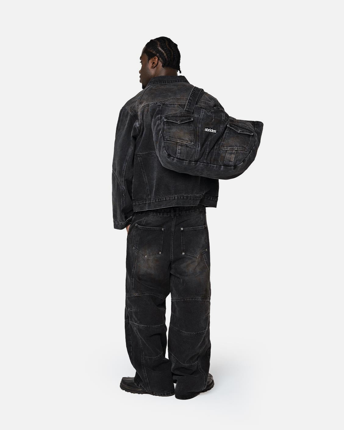 Coal Denim Jacket, product view 3 on a light grey background