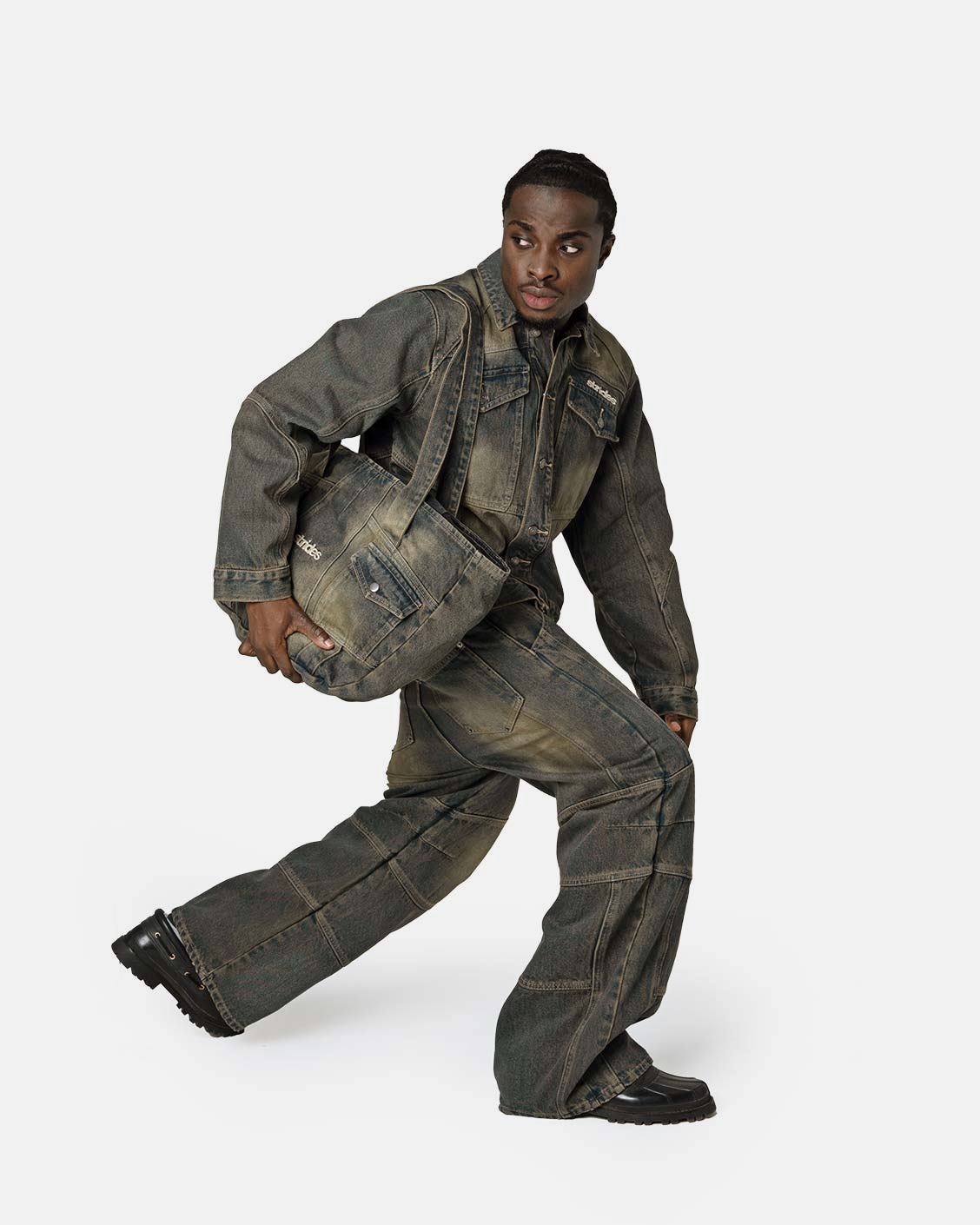 Miner Denim Bag, product view 2 on a light grey background