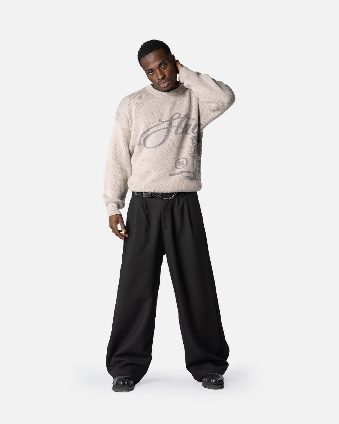Echoes Knit Sweater Light Grey