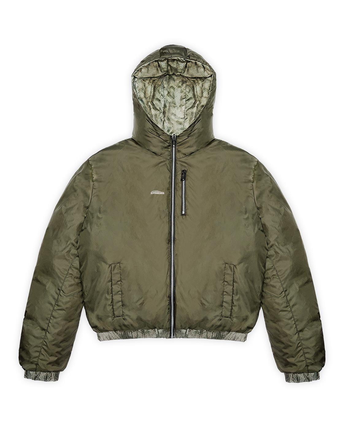 Reversible Snake Camou Puffer Olive