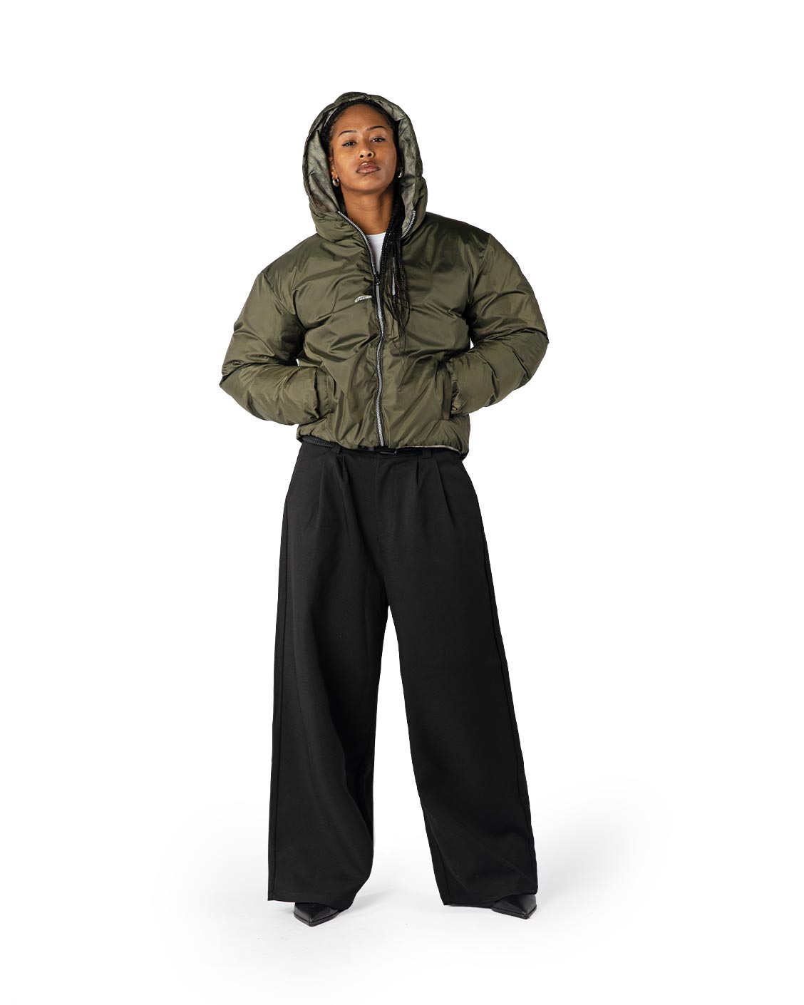 Reversible Snake Camou Puffer Olive