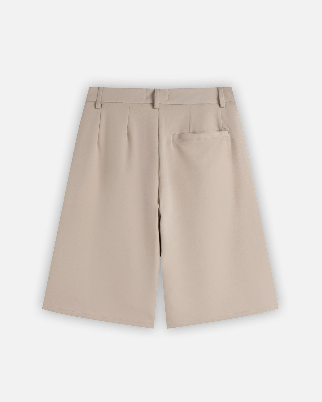 Tailored Pleat Shorts Beige, product view 3 on a light grey background