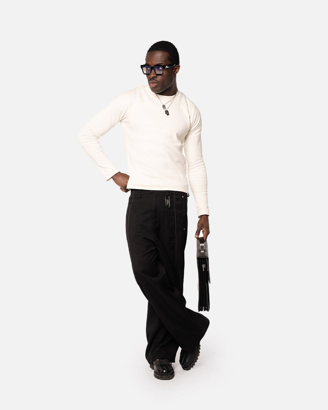 Office Quicky Pants Black, product view 3 on a light grey background