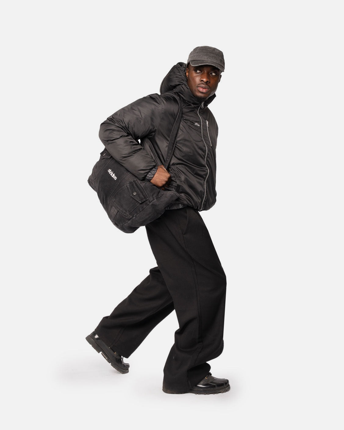 Reversible Ash Cord Puffer, product view 8 on a light grey background