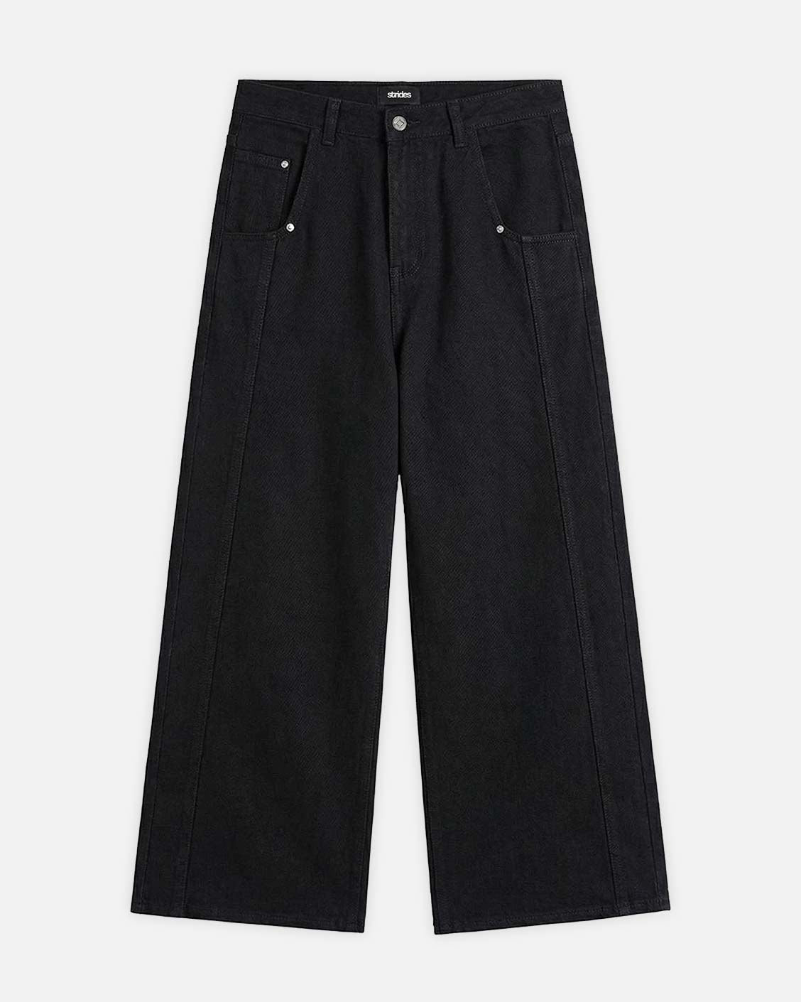 Castline Denim Midnight Black, flat lay, front view on a light grey background
