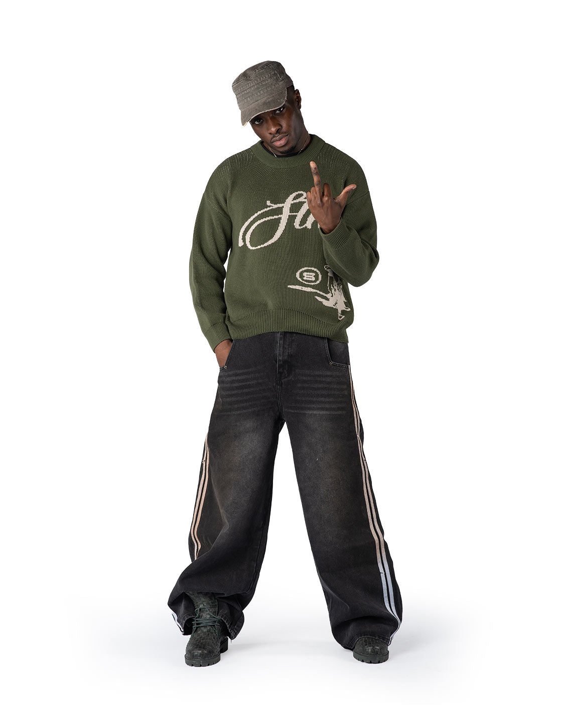 Echoes Knit Sweater Olive