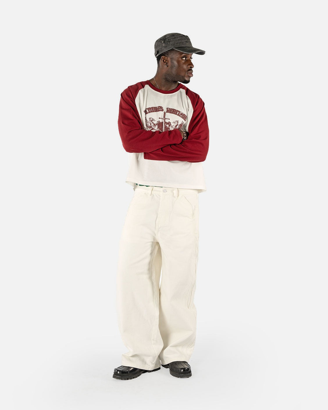 Heritage Raglan Longsleeve, product view 4 on a light grey background