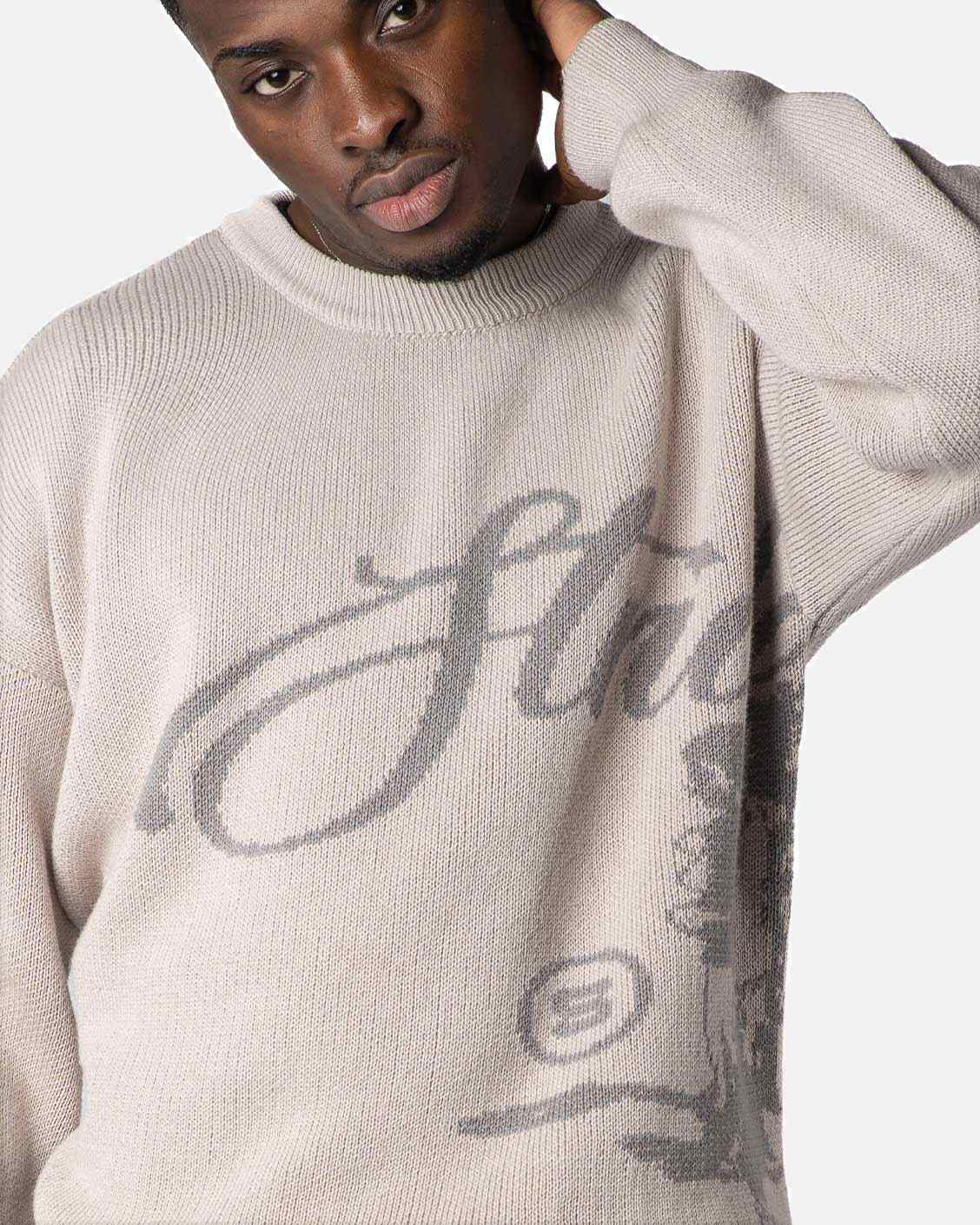 Echoes Knit Sweater Light Grey, product view 6 on a light grey background