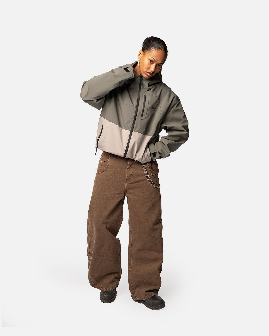 Gamma Rain Jacket Olive, product view 2 on a light grey background