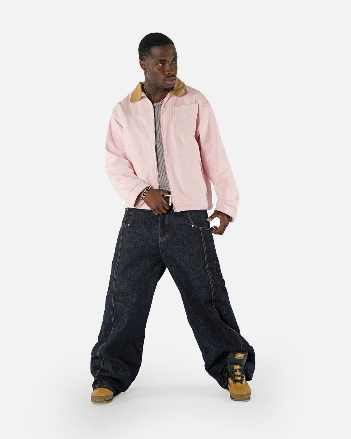 Mason Canvas Jacket Pink, product view 3 on a light grey background