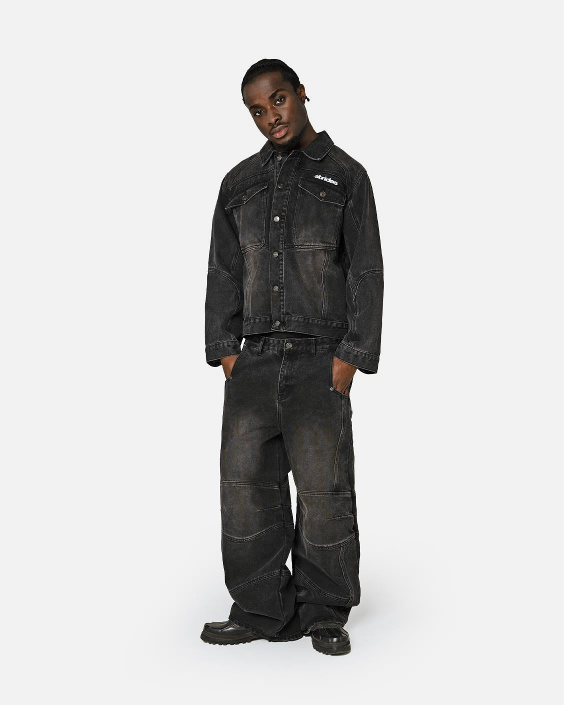 Coal Denim Jacket, product view 1 on a light grey background