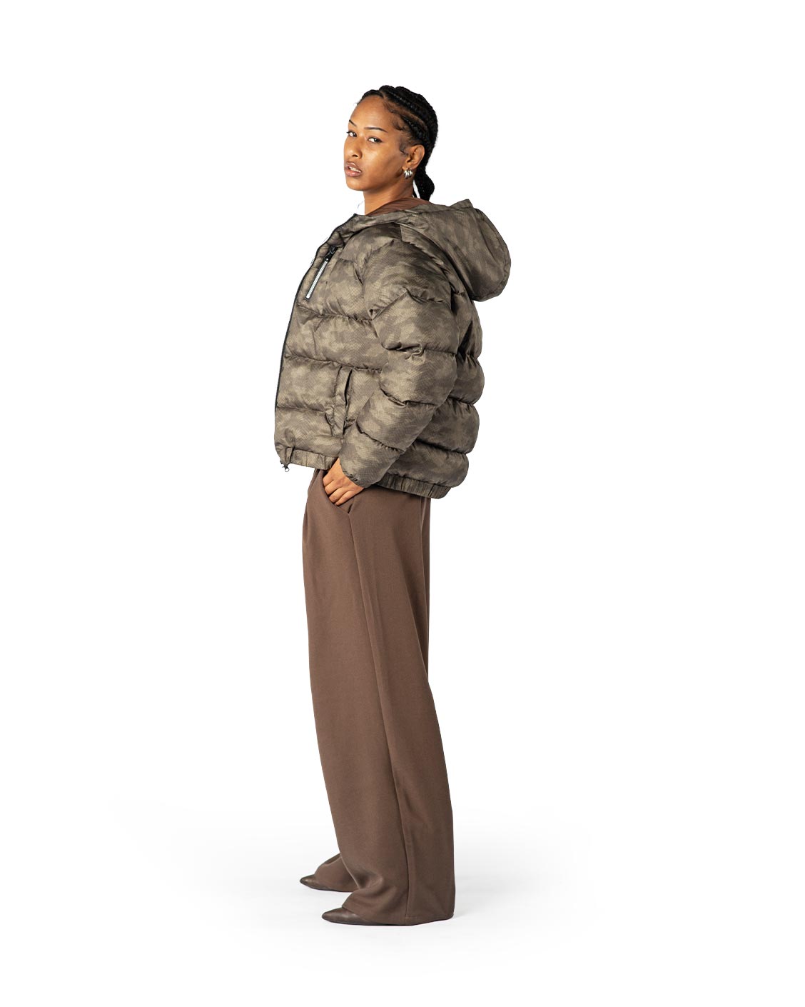 Reversible Snake Camou Puffer Moss