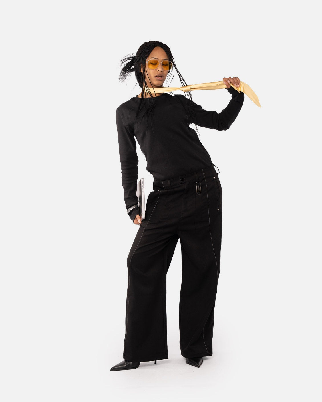 Office Quicky Pants Black, product view 2 on a light grey background