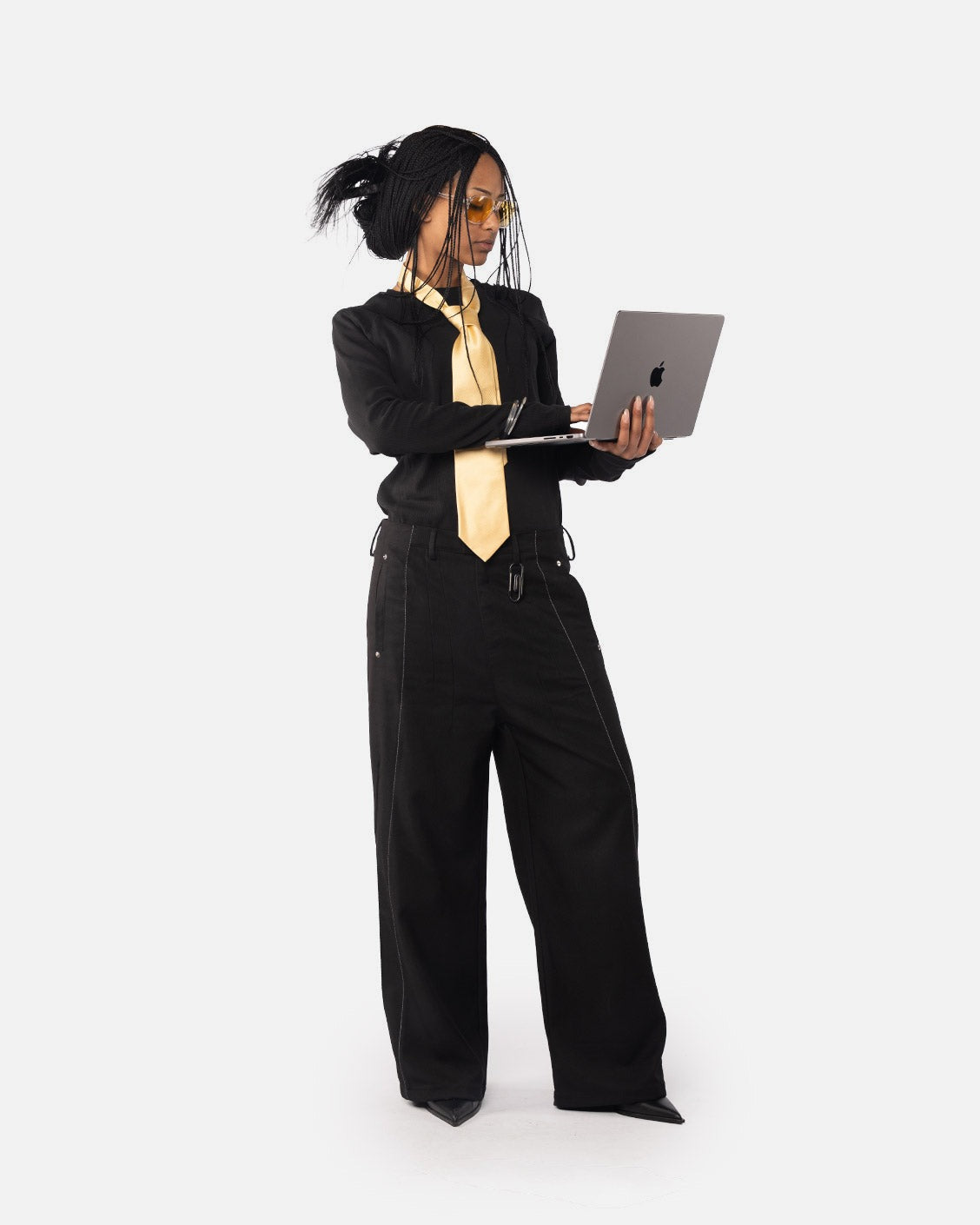 Office Quicky Pants Black, product view 4 on a light grey background