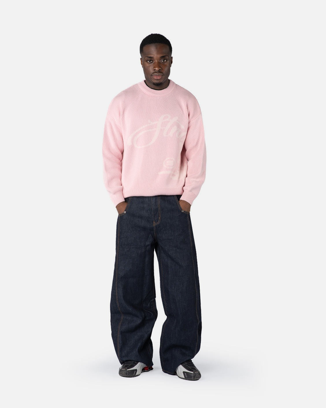 Echoes Knit Sweater Pink, product view 4 on a light grey background