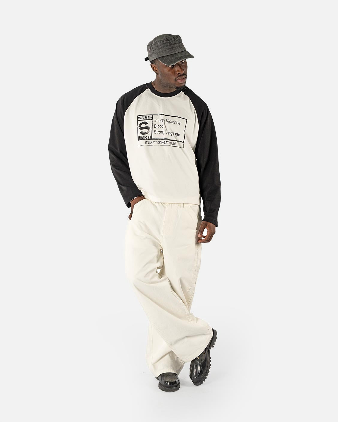 Explicit Raglan Longsleeve, product view 2 on a light grey background