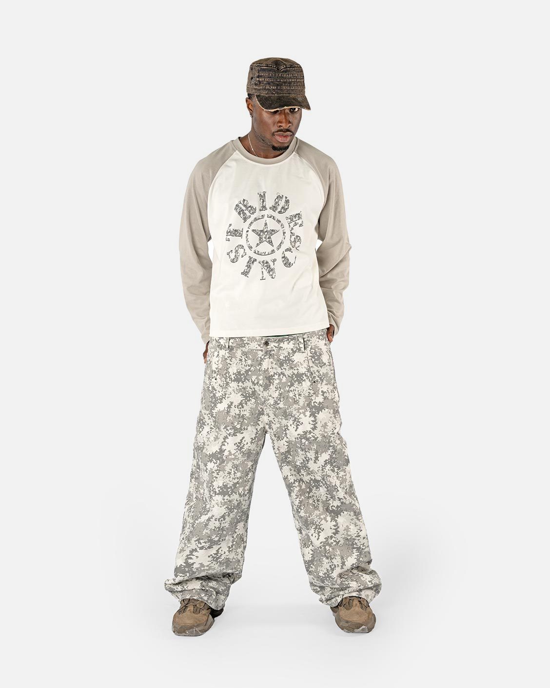 Snow Camou Longsleeve, product view 4 on a light grey background