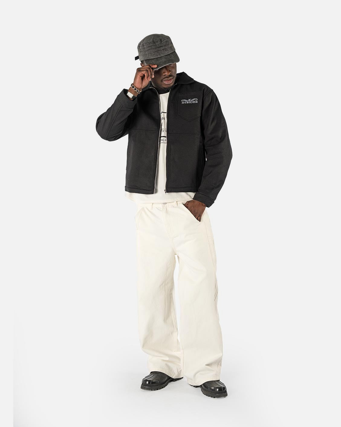 Fracture Denim Cream White