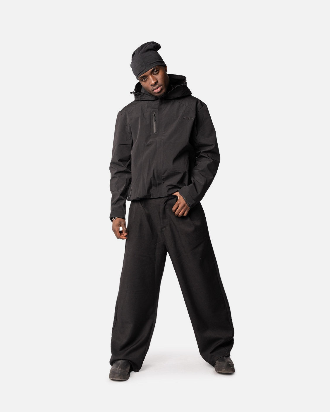 Delta Rain Jacket Black, product view 5 on a light grey background