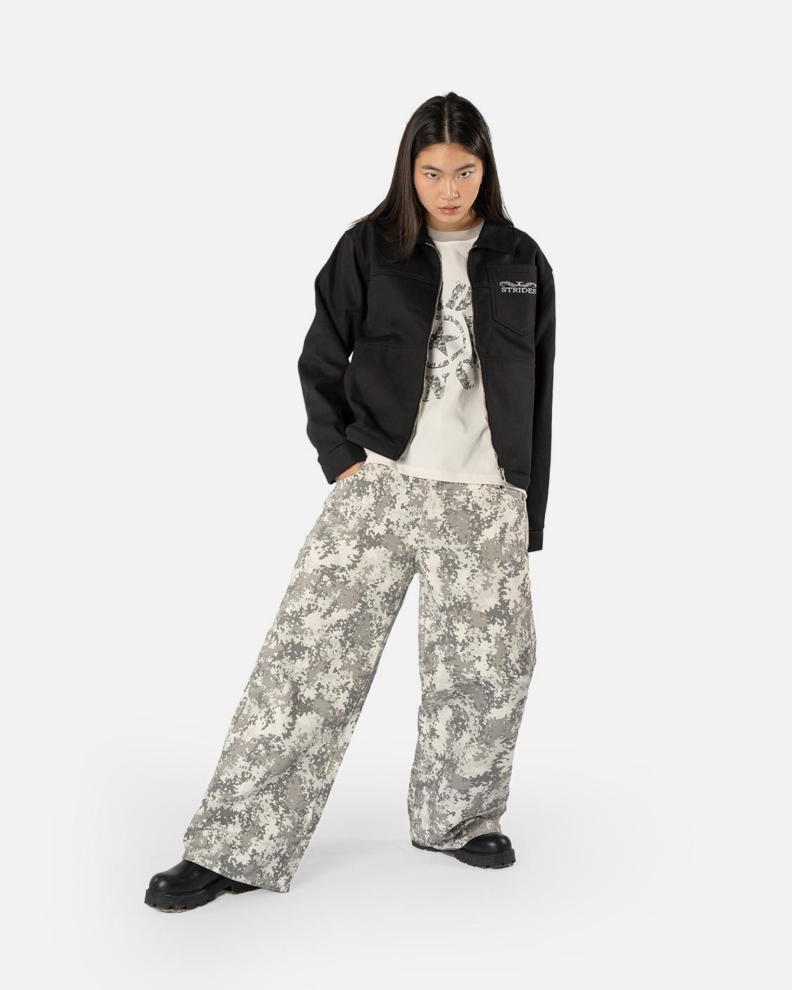 Snow Camou Denim, product view 2 on a light grey background