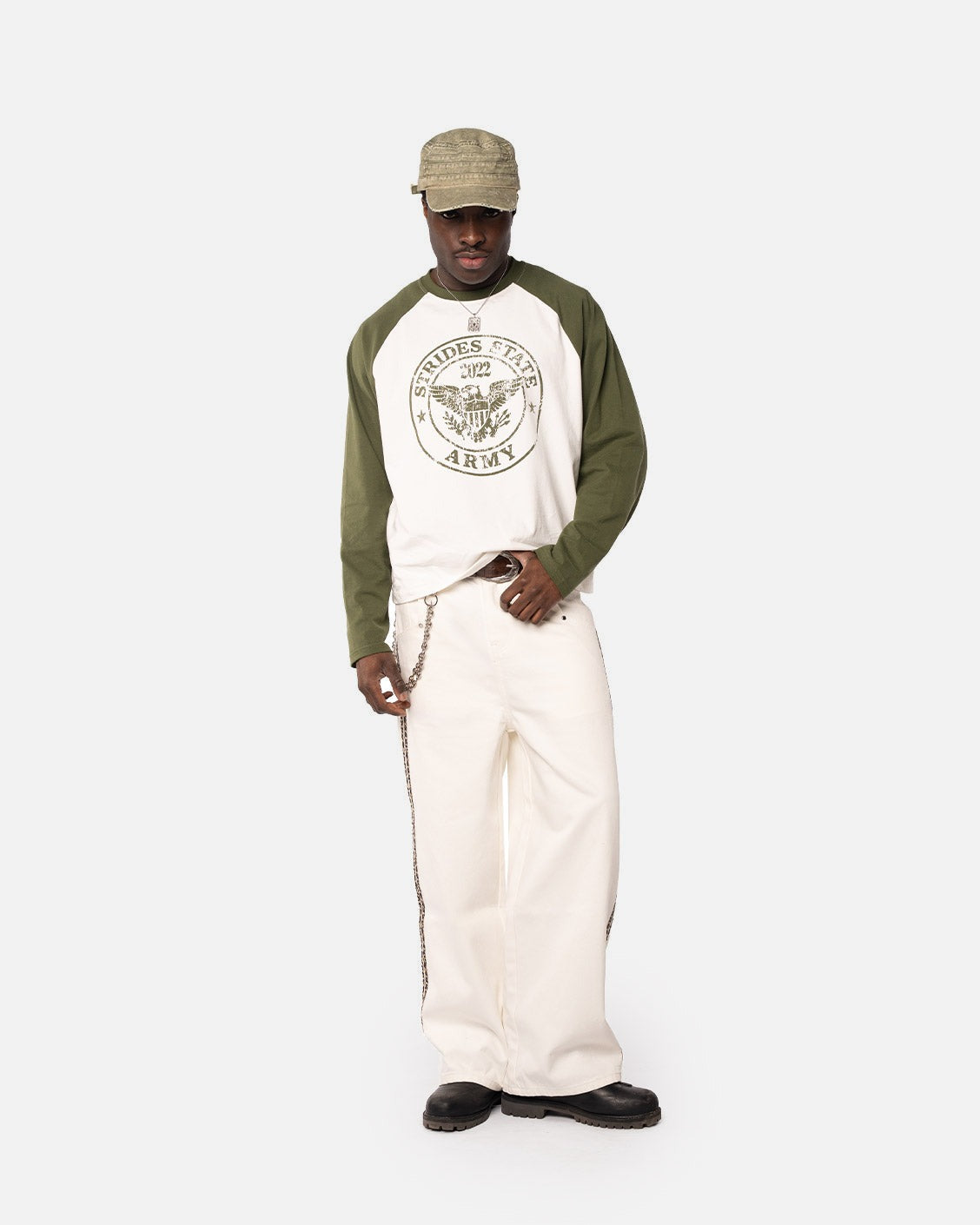 Track Denim White Leo, product view 7 on a light grey background