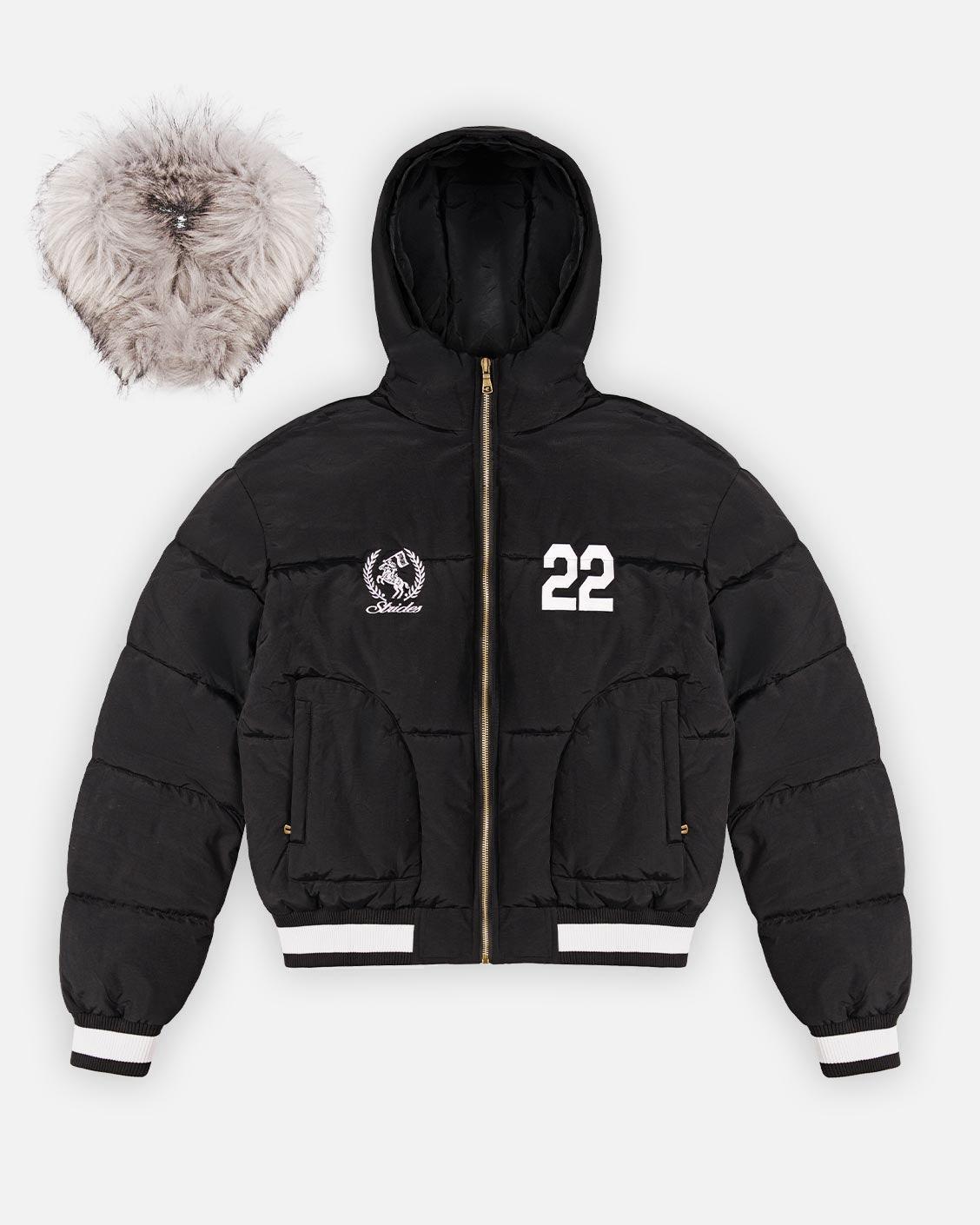 Royal Fur Puffer Black, product view 6 on a light grey background