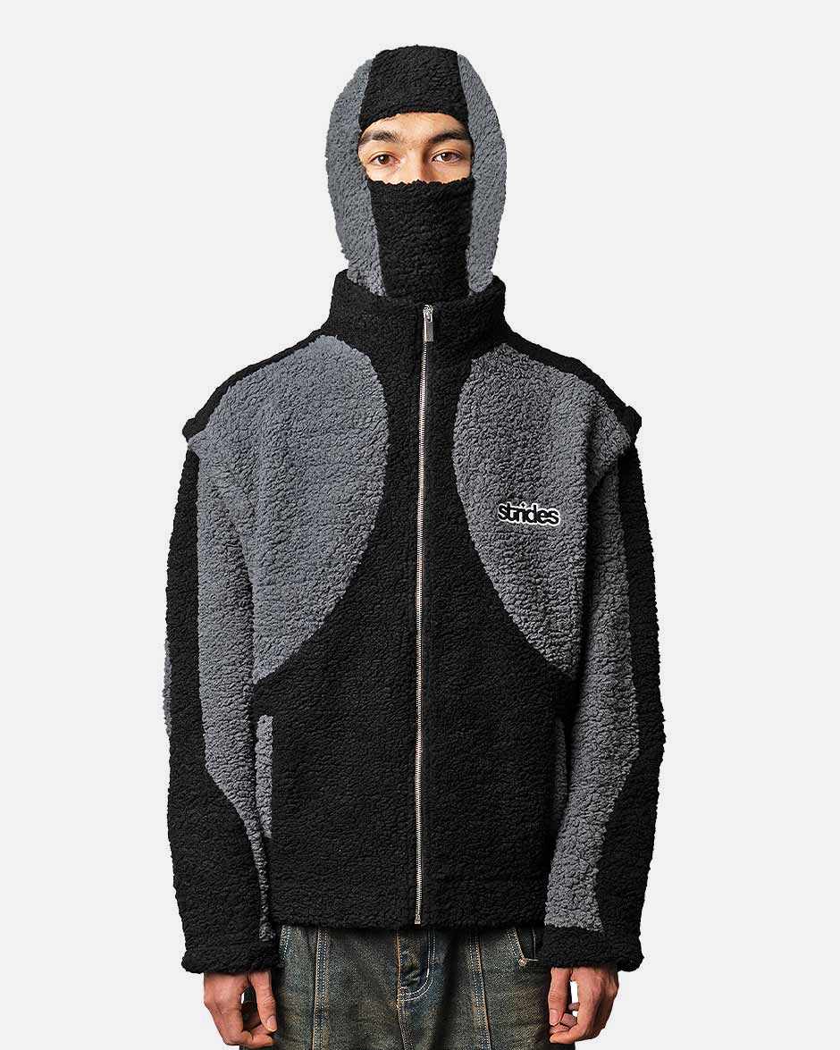 Detachable Fleece Black, product view 3 on a light grey background