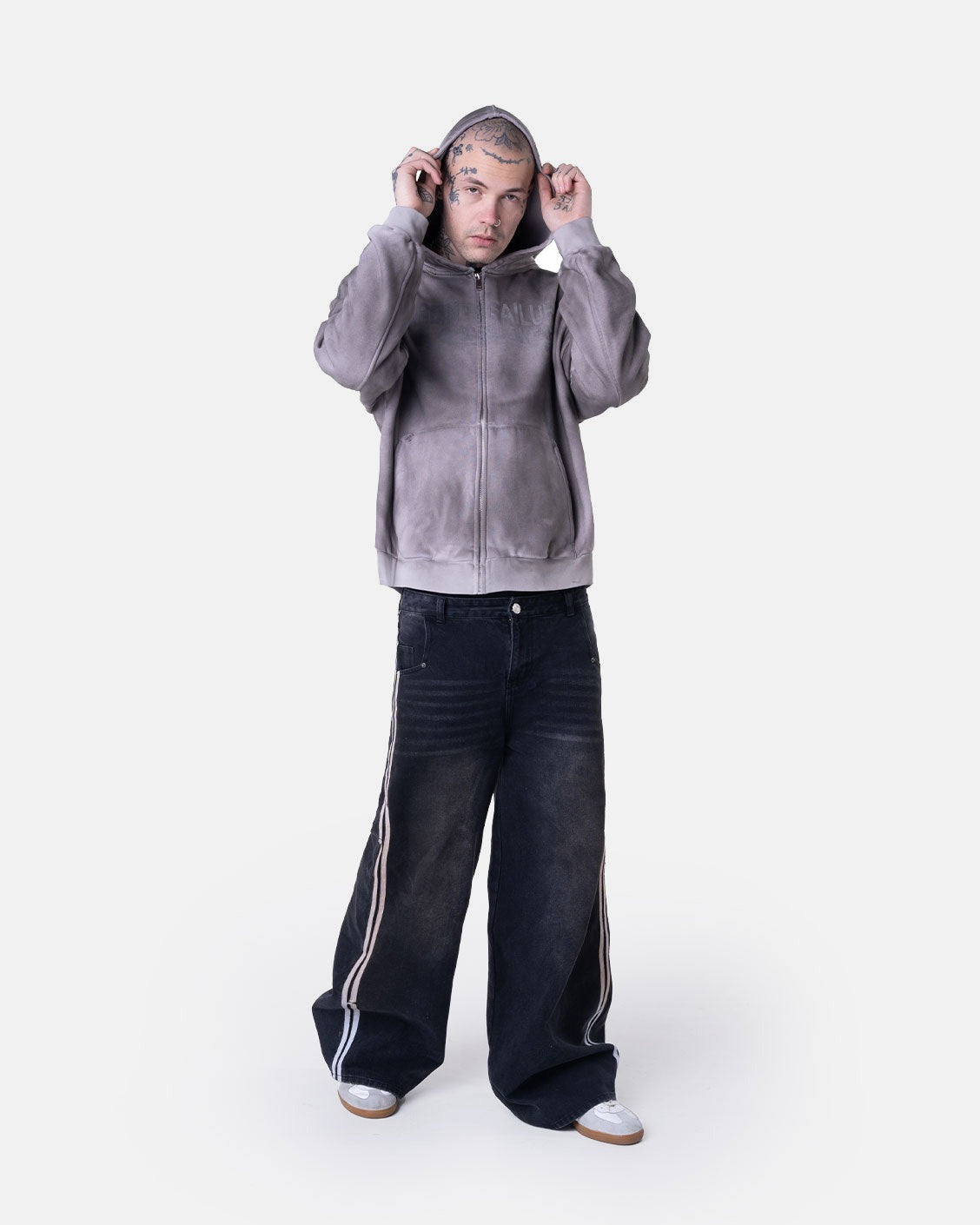 Parents Failure Zip-Hoodie Old Concrete, product view 4 on a light grey background