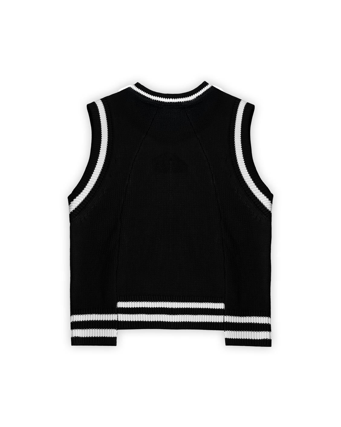 Ivy Line Knit Vest Black