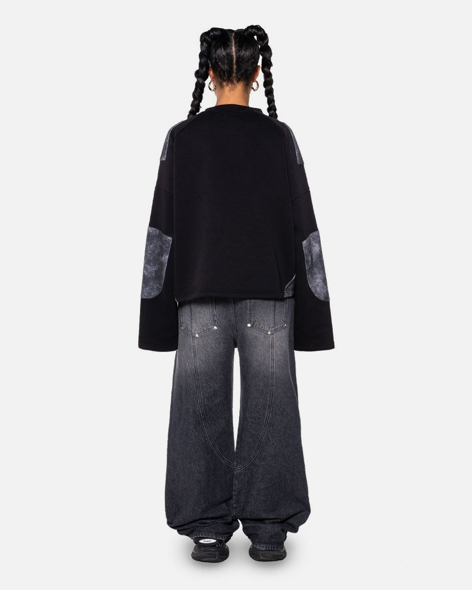 Camou Longsleeve Alpha Black, product view 4 on a light grey background