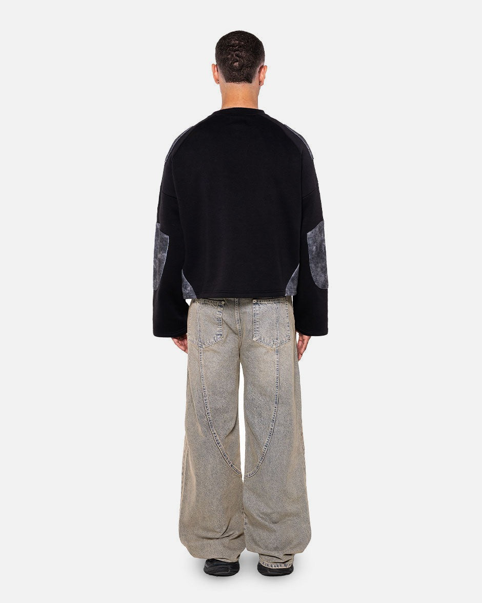 Camou Longsleeve Alpha Black, product view 3 on a light grey background