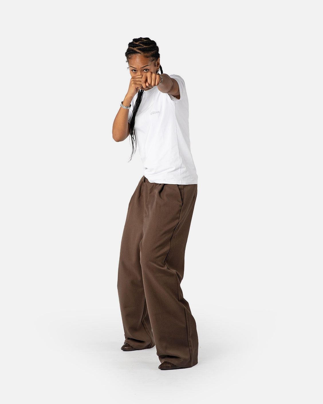 Tailored Pleat Pants Dark Brown