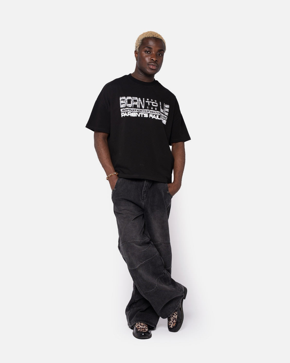 Born to Lie Tee Black, product view 1 on a light grey background